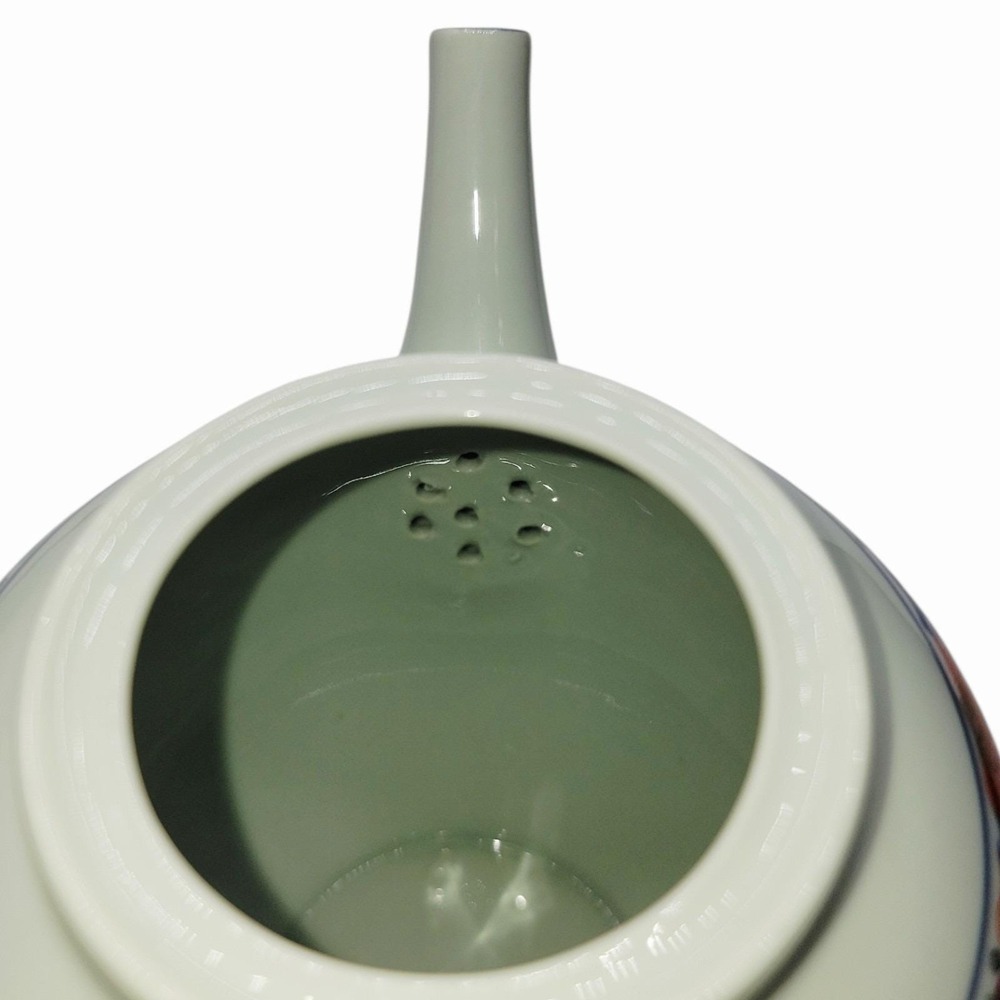 Puiforcat Limoges France Kiang She Porcelain Teapot Chinese Fish Motif 8" No Lid - Picture 6 of 8